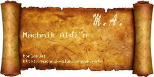 Machnik Alán névjegykártya